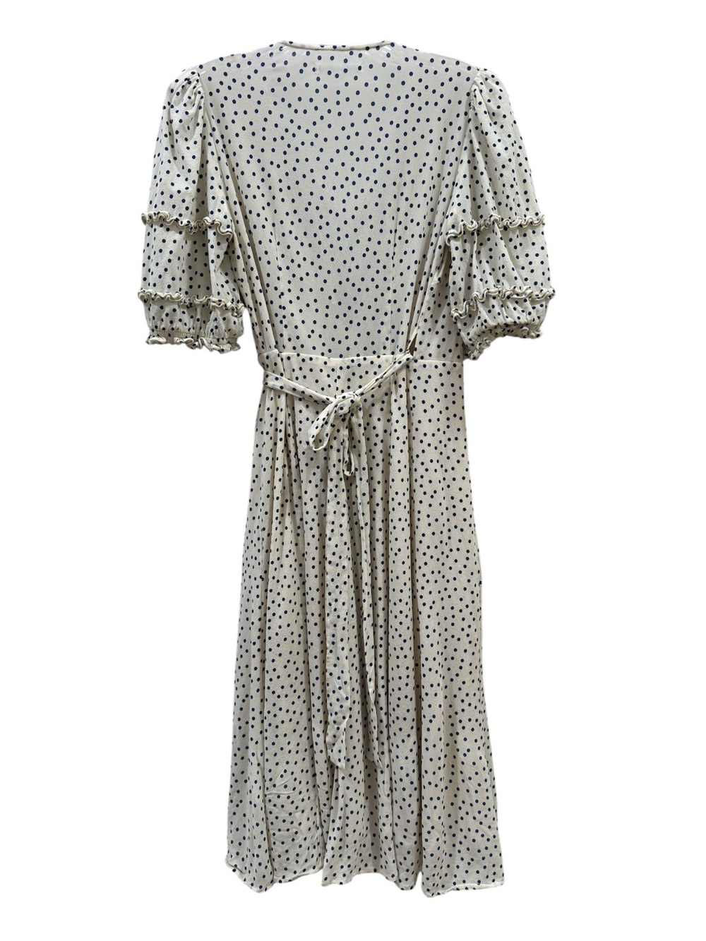 Reformation Ivory Polka Dot Wrap Midi Dress - Picture 3 of 6